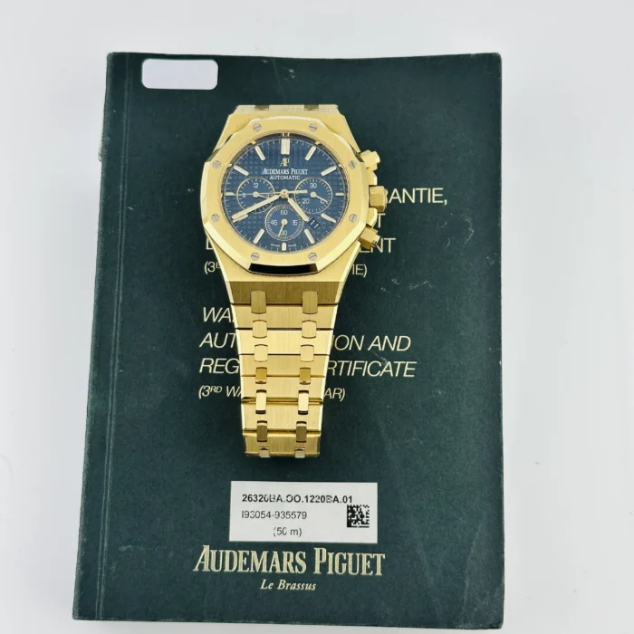 Audemars Piguet Royal Oak Chronograph Blue Dial on Bracelet Ref. 26320BA.OO.1220BA.02 with Papers 2016 - Image 7