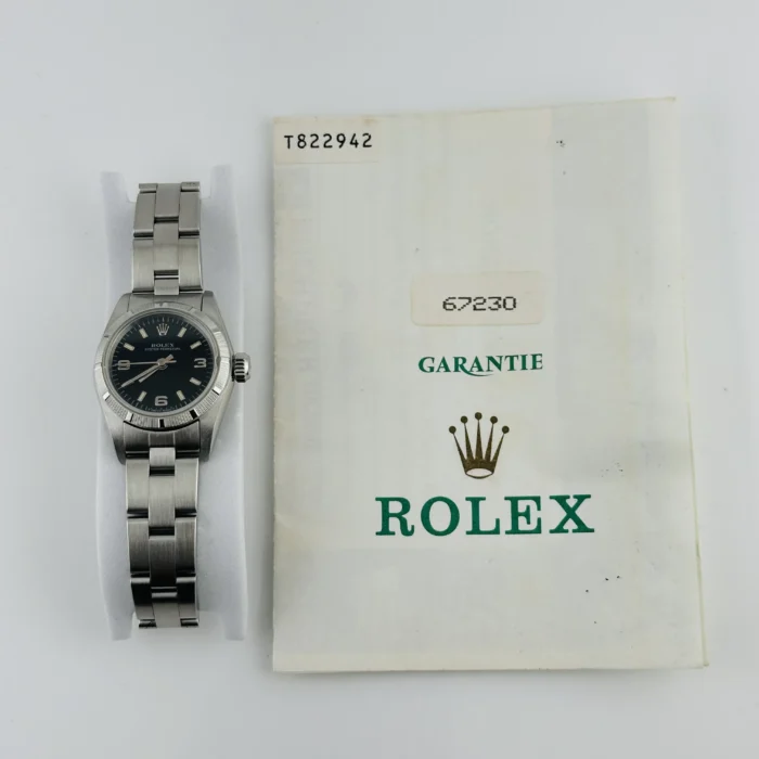 Rolex Oyster Perpetual Black Dial on Oyster Ref. 67230 with Papers 1997 - Image 5
