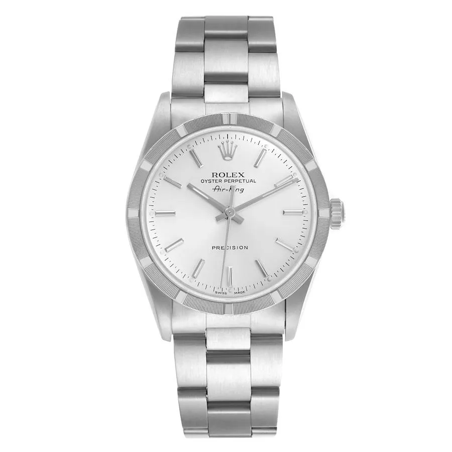 20252187_aviefm3u2an4st4bb0bea9ypd02u.webp Rolex Air-King Silver Dial on Oyster Ref. 14010 with Papers 2002 - Image 1