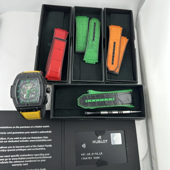 Hublot Spirit of Big Bang B/P Black with Green Markers Dial on Leather/Rubber Ref. 601.CG.0190.LR with Card 2020 - Image 5