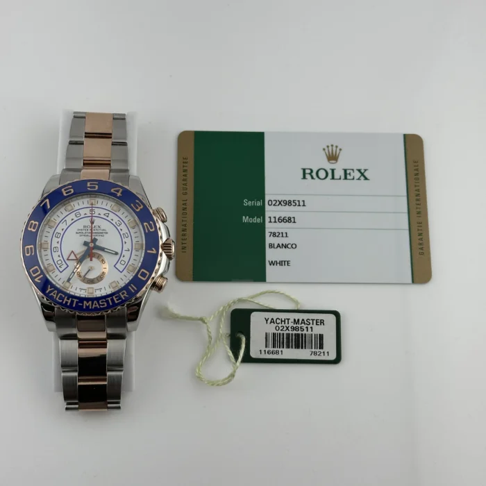 Rolex Yacht-Master II White Dial on Oyster Ref. 116681 with New Style Card (White) 2015 - Image 5