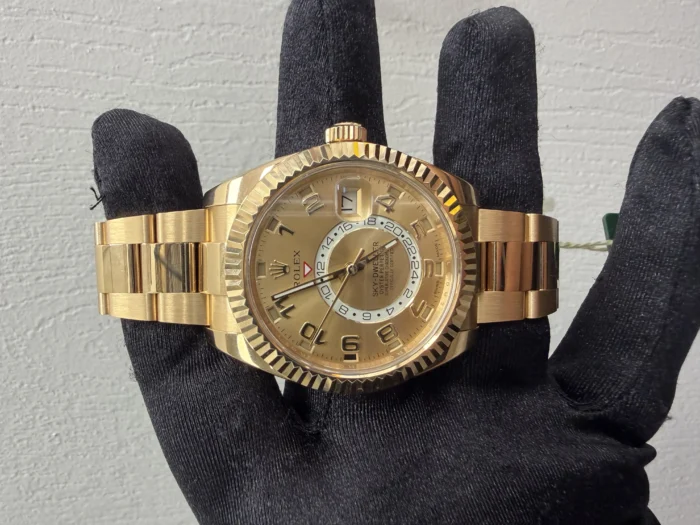 Rolex Sky Dweller Champagne Sunray Arabic Dial on Oyster Ref. 326938 with New Style Card (White) 2015 - Image 2