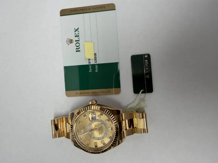 Rolex Sky Dweller Champagne Sunray Arabic Dial on Oyster Ref. 326938 with New Style Card (White) 2015 - Image 5