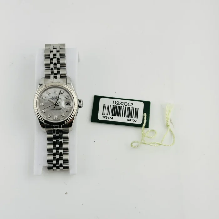 Rolex Datejust Lady White MOP Diamond Dial on Jubilee Hidden-Clasp Bracelet Ref. 179174 - Image 7