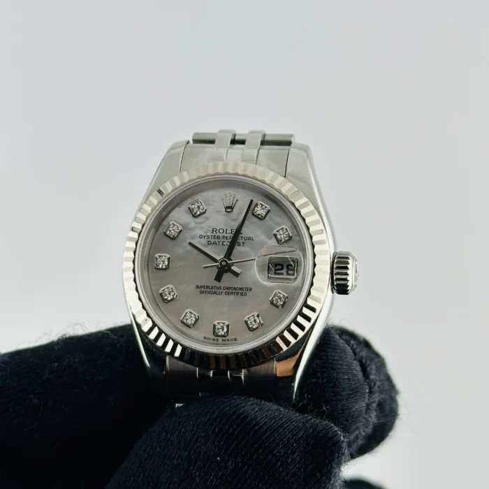 Rolex Datejust Lady White MOP Diamond Dial on Jubilee Hidden-Clasp Bracelet Ref. 179174 - Image 3