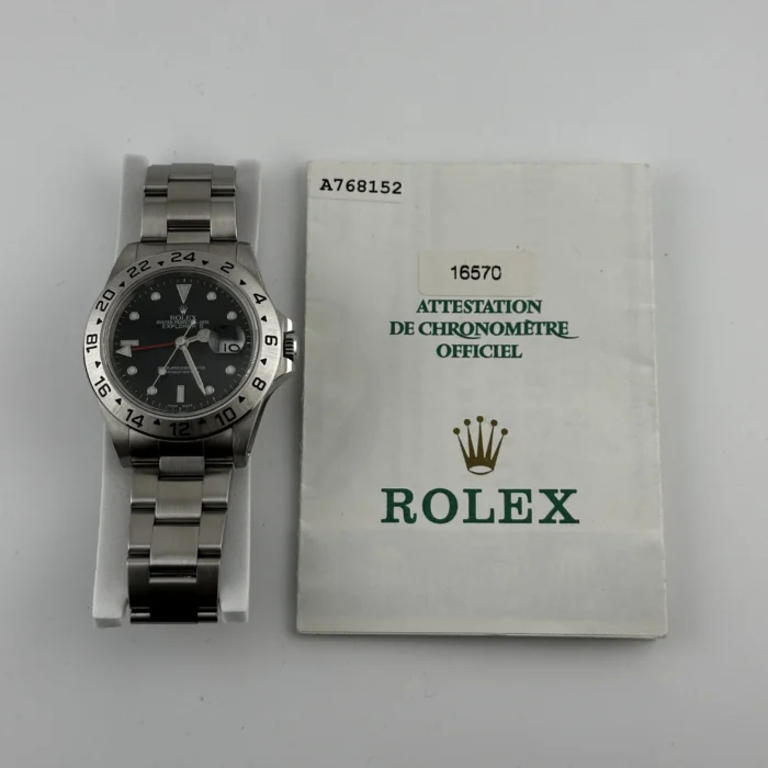 Rolex Explorer II Black Dial on Oyster Ref. 16570 with Papers - Image 5