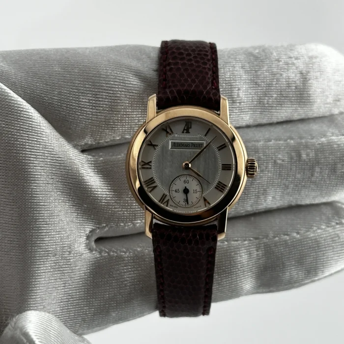 Audemars Piguet Jules Audemars Silver Roman Dial on AM Leather OG Buckle Ref. 77208OR with Papers - Image 2