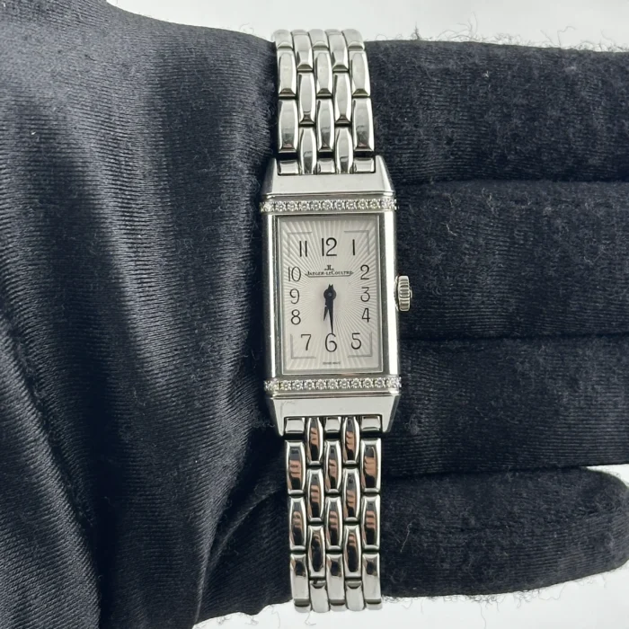 Jaeger-LeCoultre Reverso B/M White Arabic Dial on 5 Row Links Ref. 201.8.47 with Manuals Only - Image 2