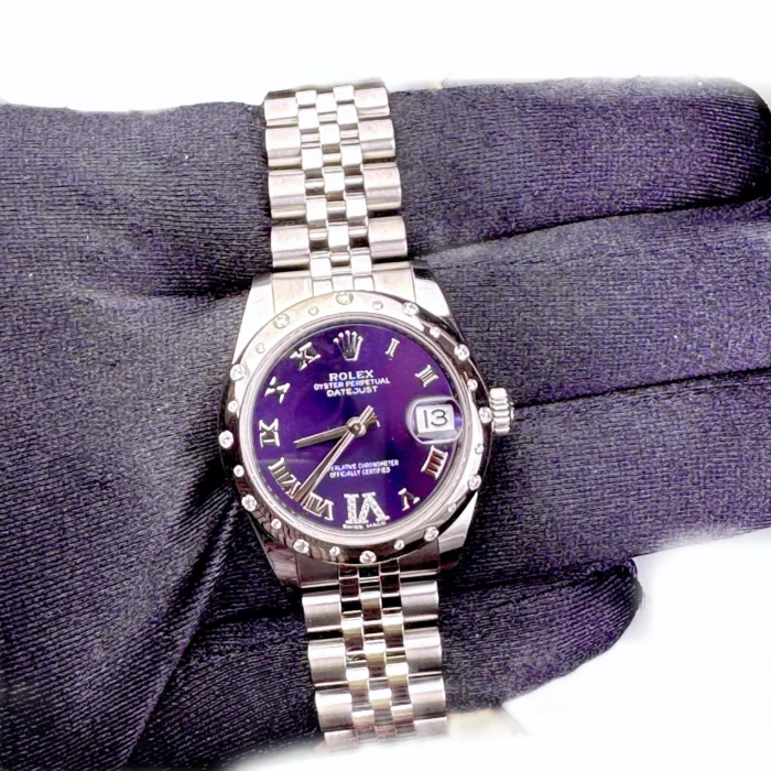 Rolex Datejust Purple Roman Dial on Jubilee Ref. 178344 with New Style Card (green) 2021 - Image 2