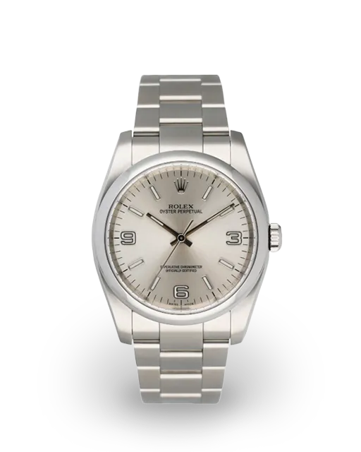 20252246_jyso4pfdrgz2si2xpt7823ztvqr5.webp Rolex Oyster Perpetual Silver Dial on Oyster Ref. 116000 with Card (Old Green) 2015 - Image 1