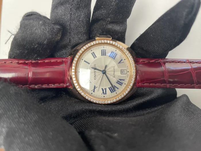 Cartier Cle Silver Dial on Leather Ref. 3950 with Card 2017 - Image 2