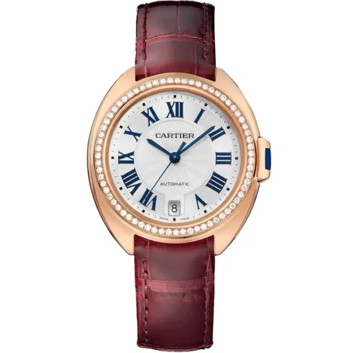 Cartier Cle Silver Dial on Leather Ref. 3950 with Card 2017 - Image 1