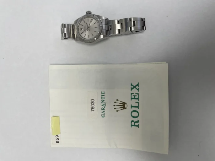 Rolex Oyster Perpetual Silver Dial on Oyster Bracelet Ref. 76030 with Papers 2000 - Image 5