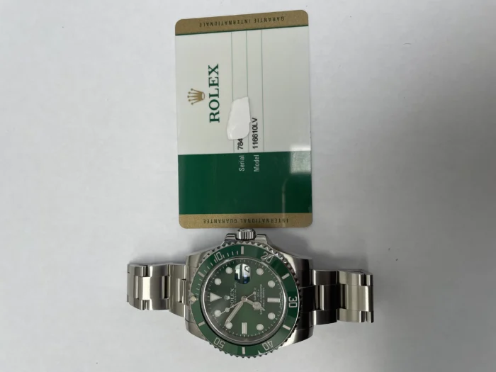 Rolex Submariner Green Dial on Oyster Ref. 116610LV with New Style Card (White) 2016 - Image 5