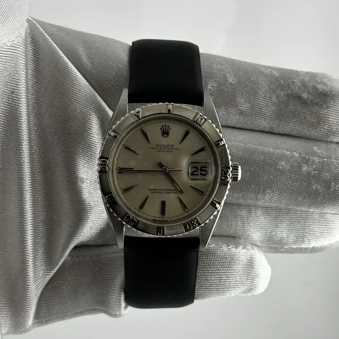 Rolex Datejust Silver Dial on Generic Leather Band Ref. 1625 - Image 1