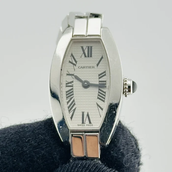 Cartier Tonneau Lanieres Silver Roman Dial on WG 2 Row Ref. 2545 - Image 2