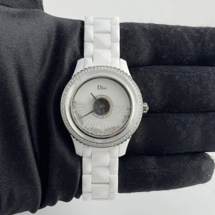 Christian Dior VIII Grand Bal OG White Ceramic Diamond Dial on Ceramic Ref. CD124BE4 with Papers - Image 2