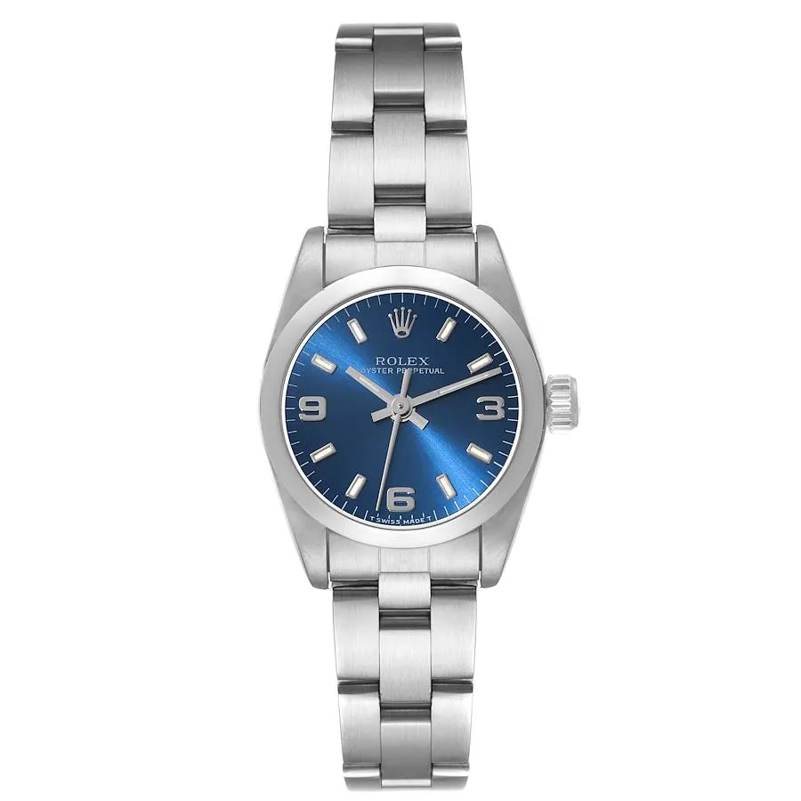 20252267_minbfsxzl31jx13pqs9d992t6ge3.webp Rolex Oyster perpetual Blue Dial on Oyster Ref. 67180 with Papers 1997 - Image 1