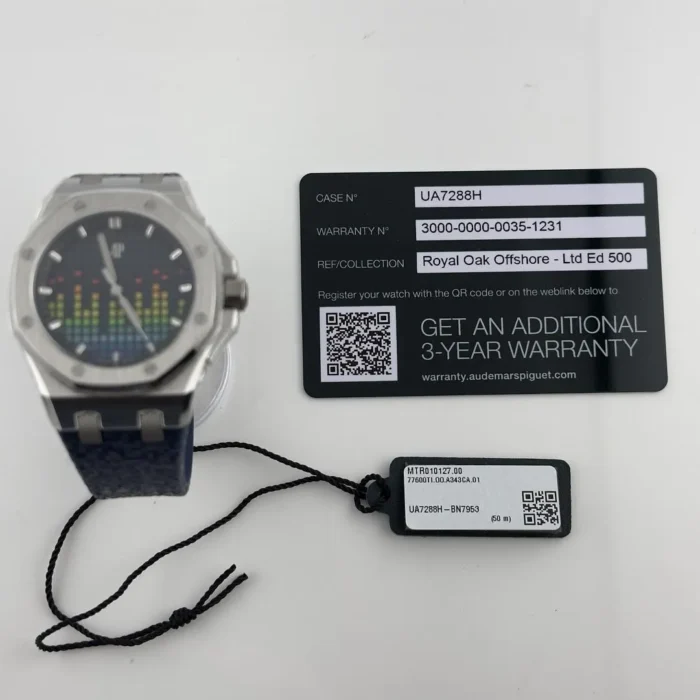 Audemars Piguet Royal Oak Offshore Music Edition Blue Dial on Rubber Ref. 77600TI.OO.A343CA.01 with Card 2022 - Image 6