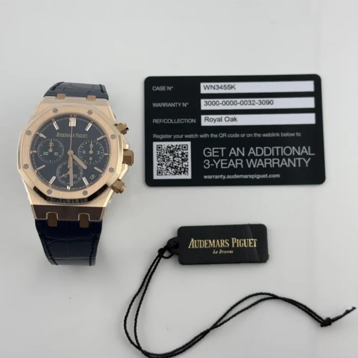 Audemars Piguet Royal Oak Chrono Blue Dial on Leather Ref. 26240OR.OO.D315CR.02 with Card 2022 - Image 5