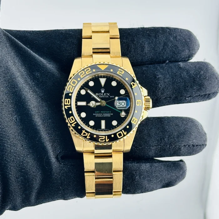 Rolex GMT-Master II Black Dial on Oyster Bracelet Ref. 116718LN with Card (Old Green) 2008 - Image 2