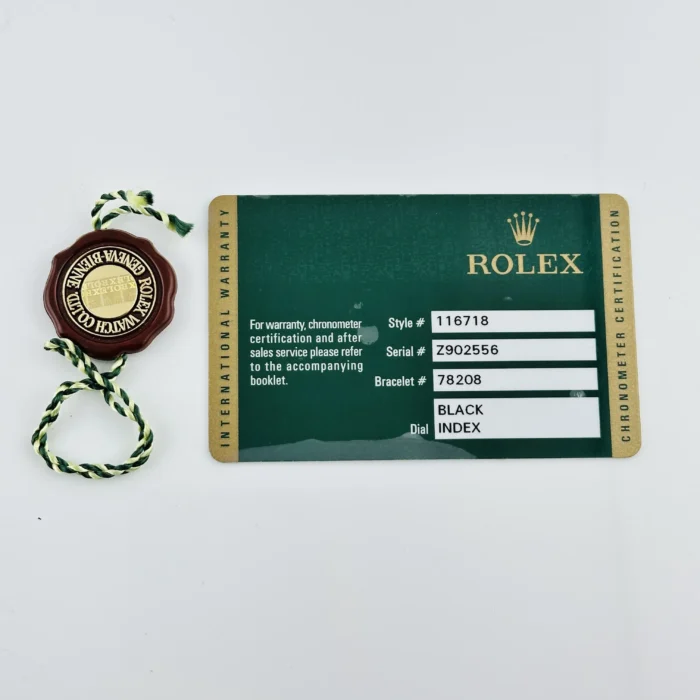 Rolex GMT-Master II Black Dial on Oyster Bracelet Ref. 116718LN with Card (Old Green) 2008 - Image 7