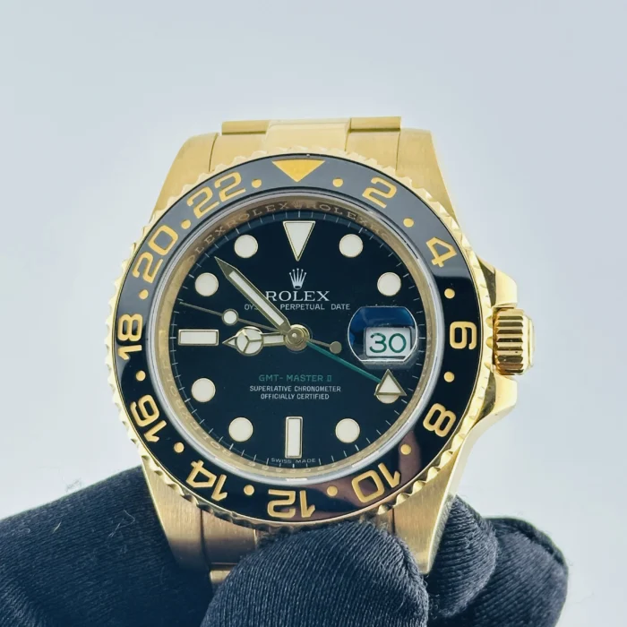 Rolex GMT-Master II Black Dial on Oyster Bracelet Ref. 116718LN with Card (Old Green) 2008 - Image 3