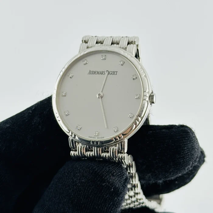 Audemars Piguet Audemars Piguet Silver / Diamond Dial on White Gold Mesh Bracelet Ref. N/A - Image 2