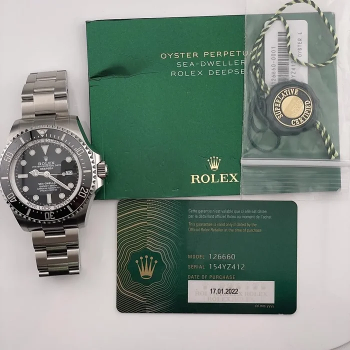 Rolex Sea-Dweller Deepsea Black Dial on Oyster Ref. 126660 with New Style Card (green) 2022 - Image 5