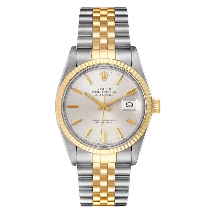 Rolex Datejust Silver / Gold Stick Dial on D-Link Jubilee Bracelet Ref. 16013 - Image 1