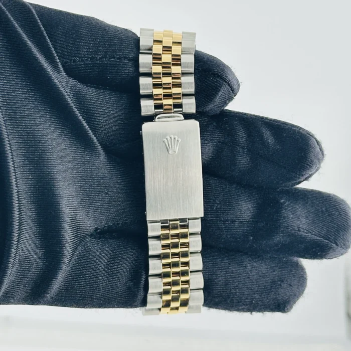 Rolex Datejust Silver / Gold Stick Dial on D-Link Jubilee Bracelet Ref. 16013 - Image 6