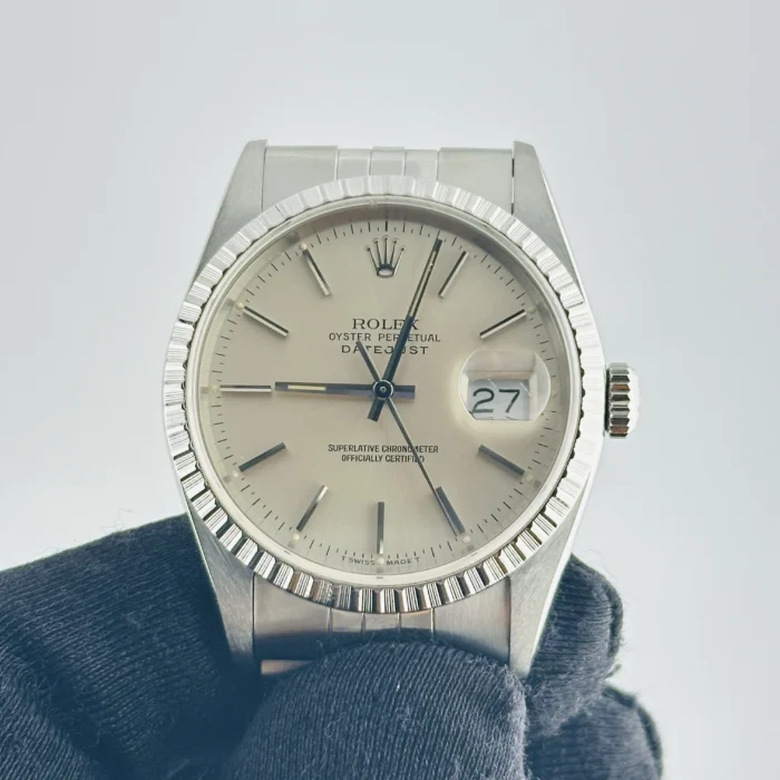 Rolex Datejust Silver Stick Dial on D-Link Jubilee Bracelet Ref. 16220 - Image 2