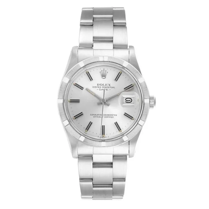 Rolex Oyster Perpetual Date Silver Stick / Has Spots Dial on Oyster Bracelet Ref. 15010 - Image 1