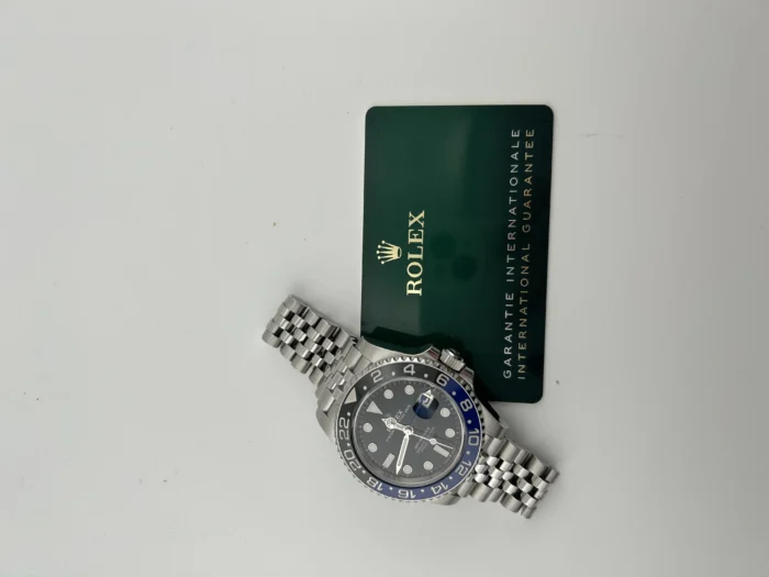 Rolex GMT-Master II Batgirl Black Dial on Jubilee Ref. 126710BLNR with New Style Card (green) 2022 - Image 7