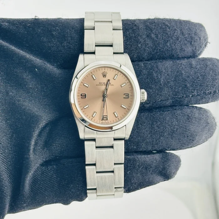 Rolex Oyster Perpetual Salmon / Arabic 3,6.9 Dial on Oyster Bracelet Ref. 77080 - Image 2