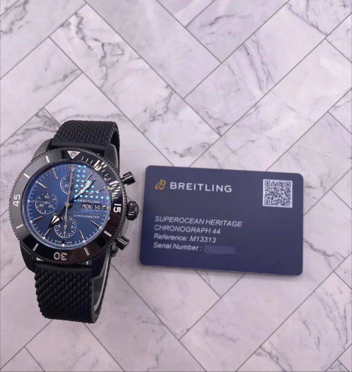 Breitling Superocean H√©ritage II Chronograph Blue Dial on Bracelet Ref. M13313101C1S1 with Card 2026 - Image 7