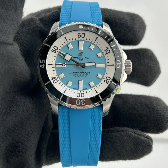 Breitling Superocean Automatic Turquoise Dial on Rubber Strap Ref. A17376211L2S2 with Card 2026 - Image 2