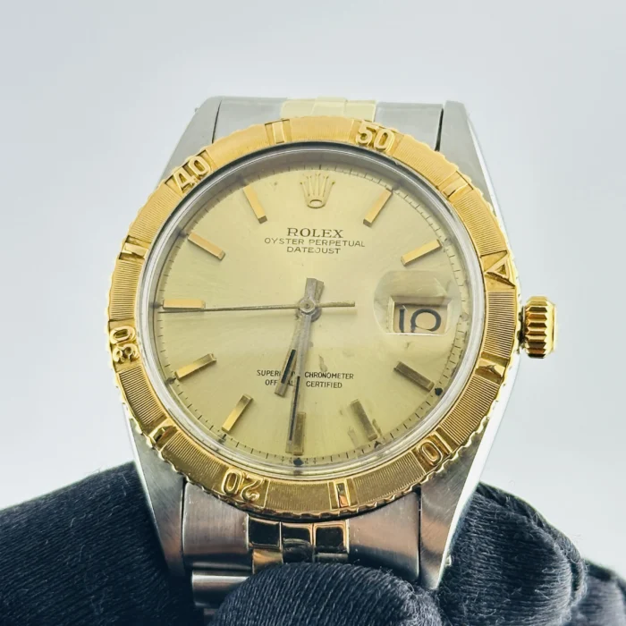 Rolex Datejust Turnograph Champagne Stick / Has Spots Dial on Folded Jubilee Bracelet Ref. 1625 - Image 4