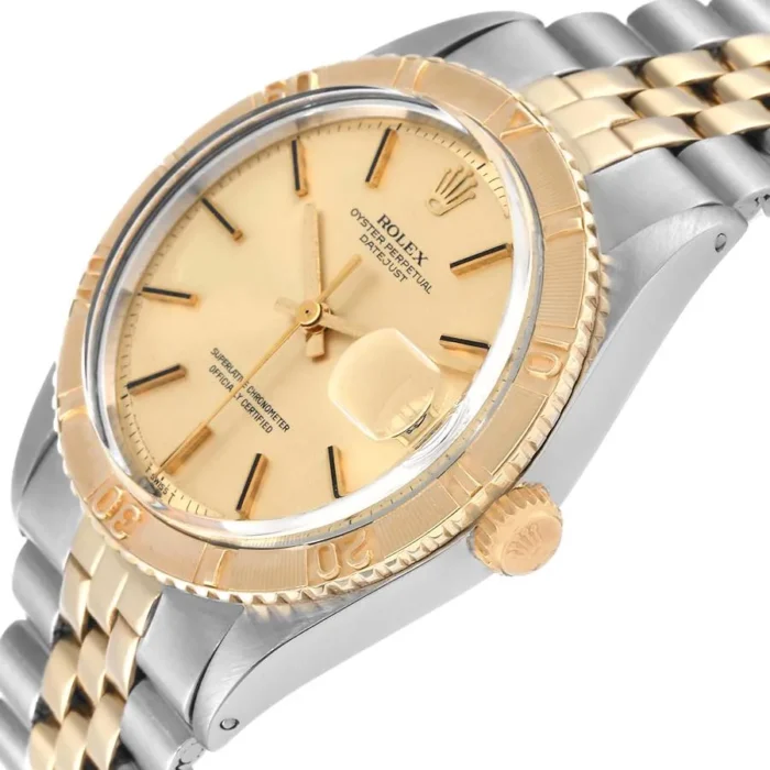 Rolex Datejust Turnograph Champagne Stick / Has Spots Dial on Folded Jubilee Bracelet Ref. 1625 - Image 2