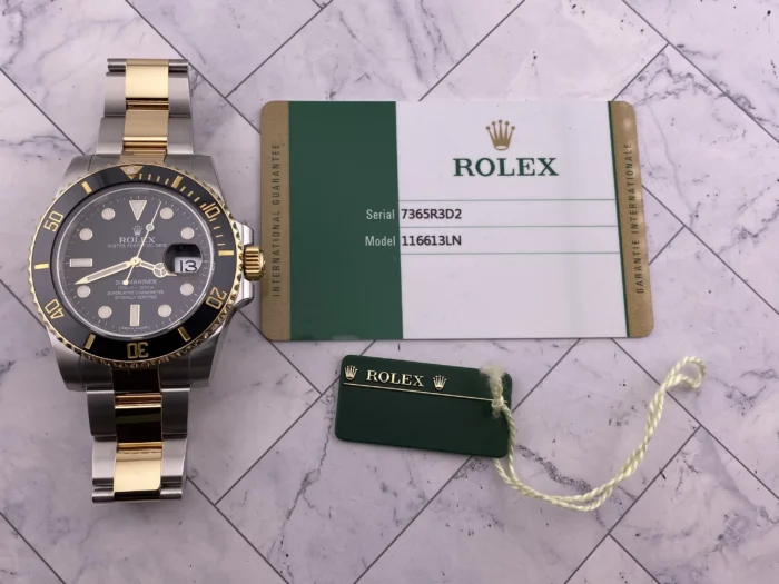 Rolex Submariner Black Dial on Oyster Ref. 116613LN with New Style Card (White) 2016 - Image 7