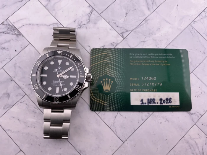 Rolex Submariner No-Date Black Dial on Oyster Ref. 124060 with New Style Card (green) 2026 - Image 7