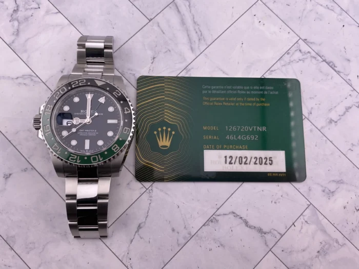 Rolex GMT-Master II "Sprite" Black Dial on Oyster Ref. 126720VTNR with New Style Card (green) 2025 - Image 7