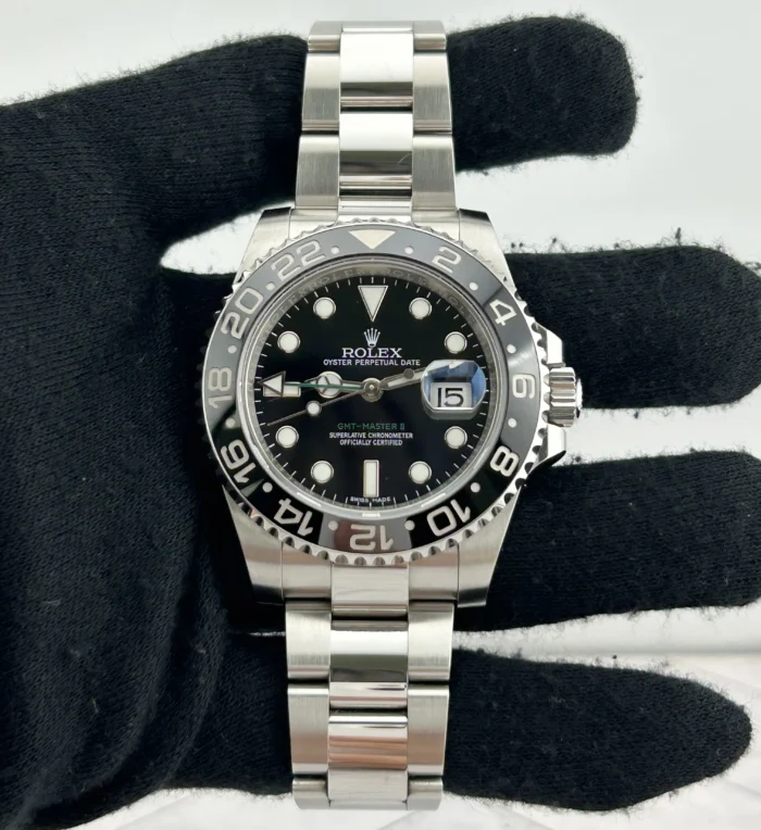 Rolex GMT-Master II Black Dial on Oyster Ref. 116710LN with Card (New Style White) 2016 - Image 2