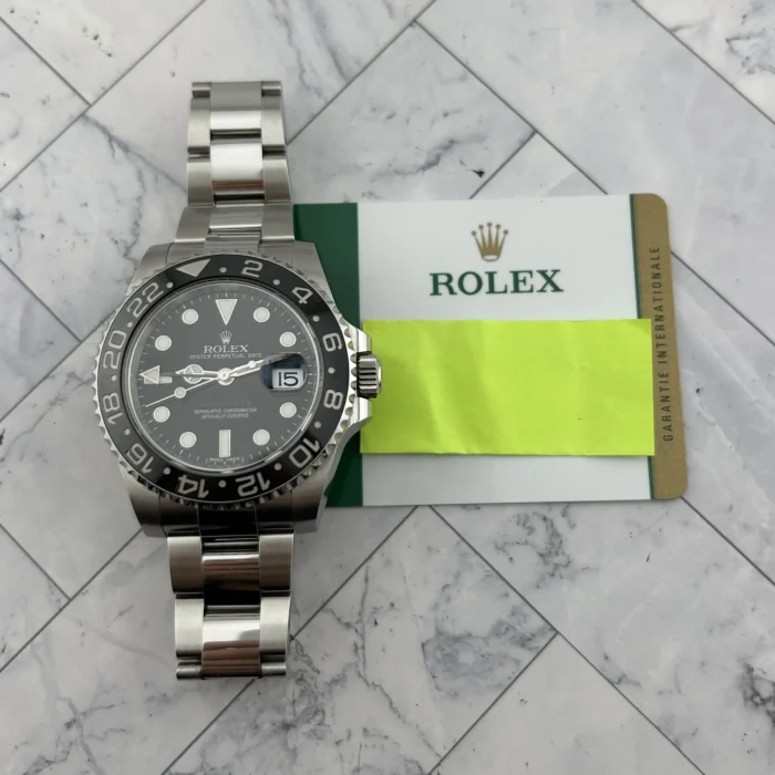 Rolex GMT-Master II Black Dial on Oyster Ref. 116710LN with Card (New Style White) 2016 - Image 7
