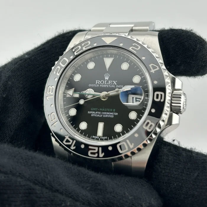 Rolex GMT-Master II Black Dial on Oyster Ref. 116710LN with Card (New Style White) 2016 - Image 3