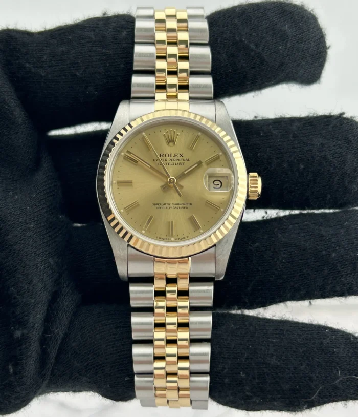 Rolex Datejust Champagne Stick Dial on D-Link Jubilee Ref. 68273 - Image 2
