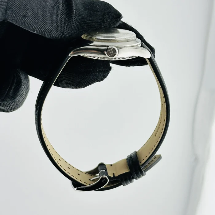 Rolex Oyster Speed-King Silver Stick / Has Spots, Faded Dial on Generic Leather Band Ref. 4220 - Image 5