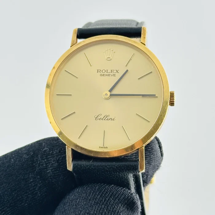 Rolex Cellini Champagne Stick Dial on Generic Leather Band Ref. 4112/8 - Image 2