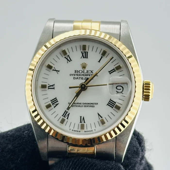 Rolex Datejust White Roman Dial on D-Link Jubilee Bracelet Ref. 68273 with Papers 1995 - Image 3