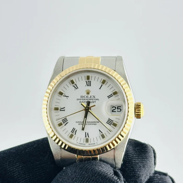 Rolex Datejust White Roman Dial on D-Link Jubilee Bracelet Ref. 68273 - Image 3